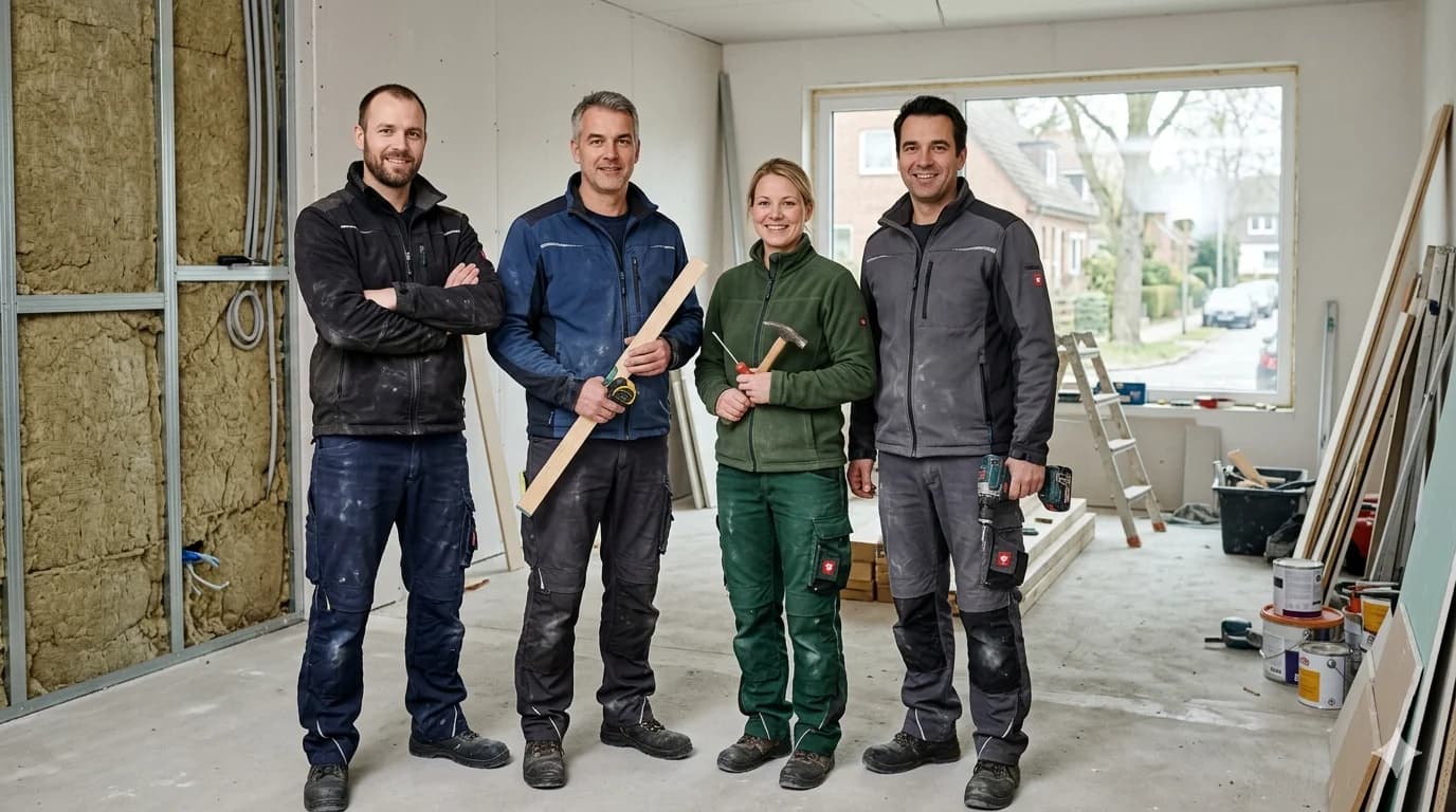 Handwerksbetrieb Team bei der Arbeit